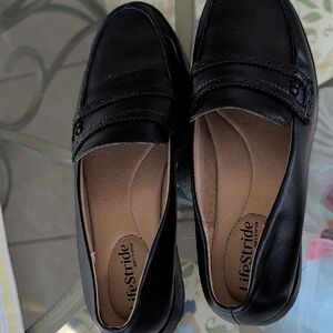 Life Stride Black Penny Loafers for Women